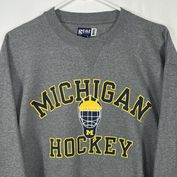 Vintage Michigan Wolverines Hockey Gear For Sports Crewneck Sweatshirt XL Gray - Picture 2 of 10